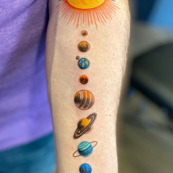 Solar system tattoo design What does your tattoo have to say   Tattoolicom