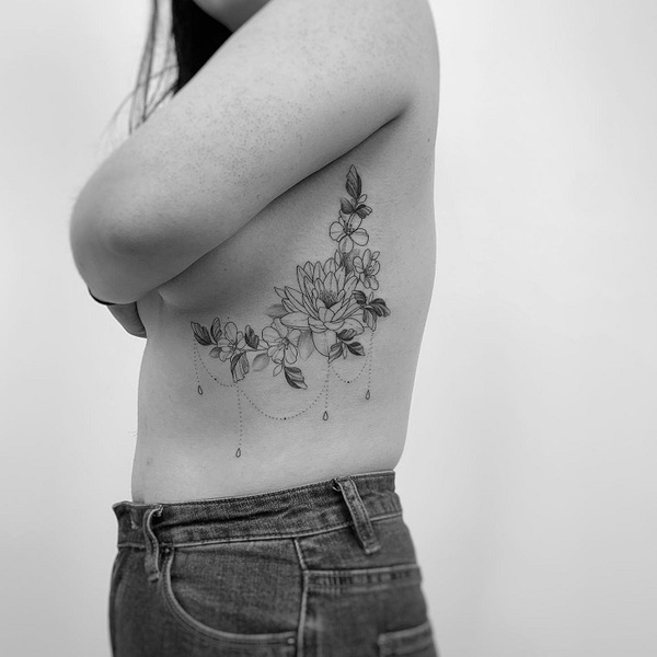 lily tattoos on side