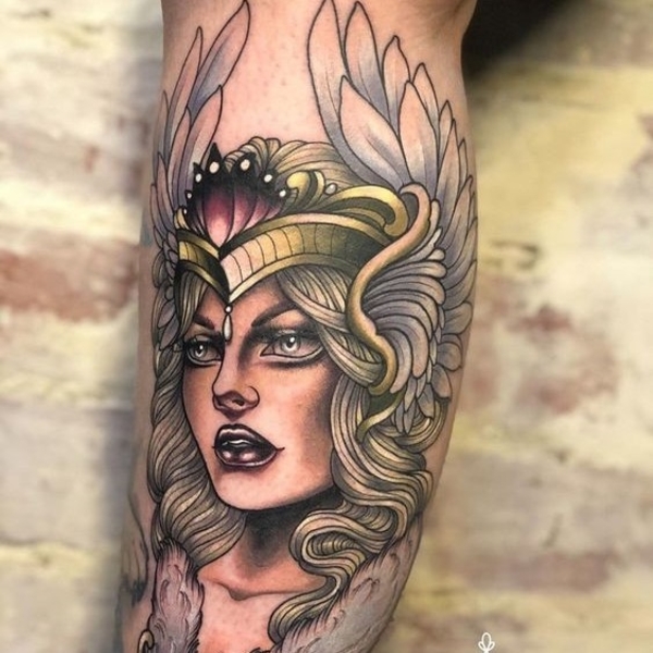 Athena With Owl Tattoo  TATTOOGOTO
