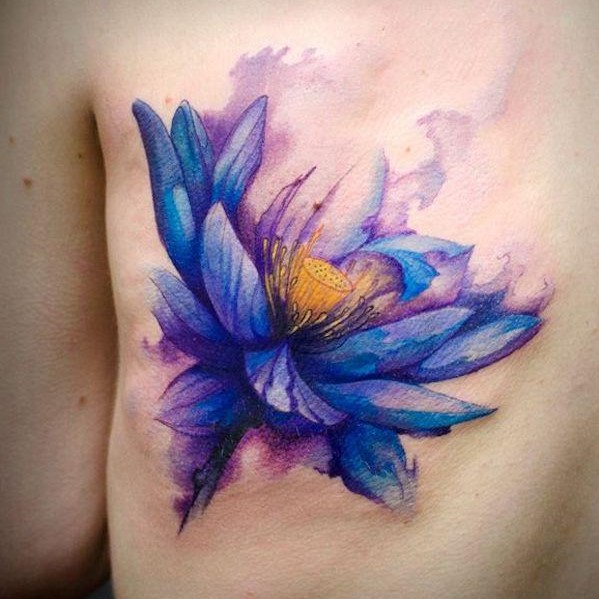 Blue Lotus Tattoo Ideas 1