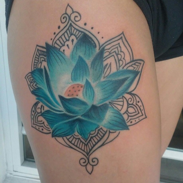 Blue Lotus Tattoo Ideas 12