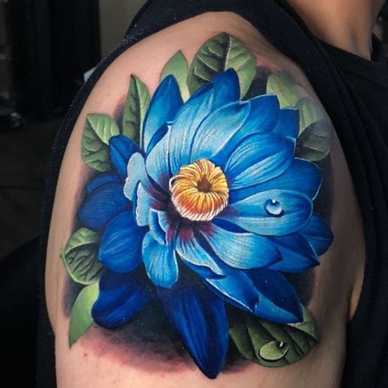Blue Lotus Tattoo Ideas 14