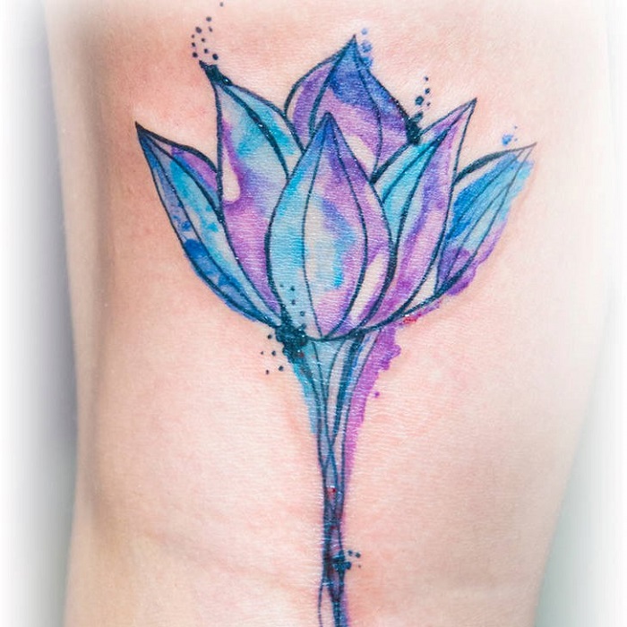 Blue Lotus Tattoo Ideas 20