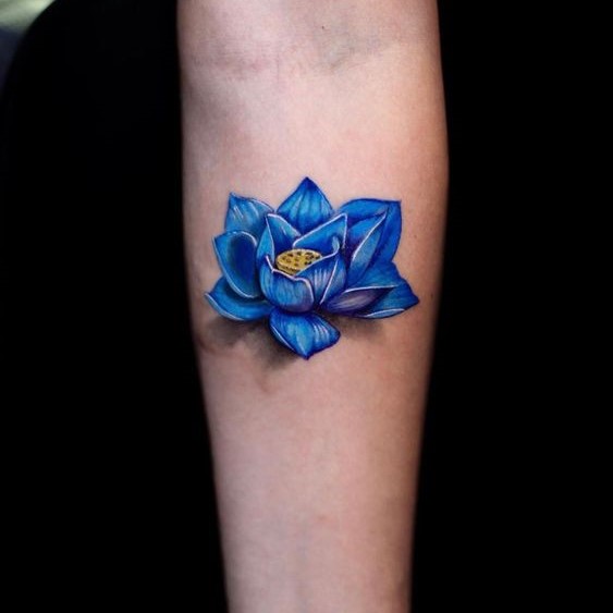 Blue Lotus Tattoo Ideas 30