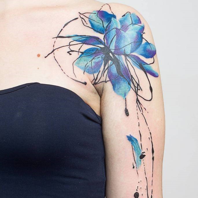 Blue Lotus Tattoo Ideas 4