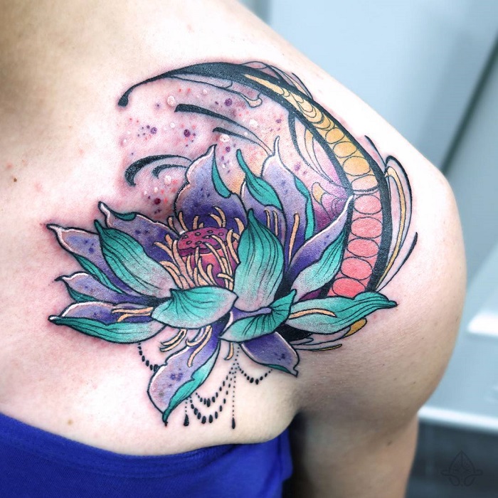 Blue Lotus Tattoo Ideas 5