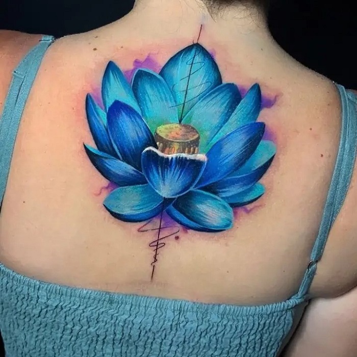 Blue Lotus Tattoo Ideas 6