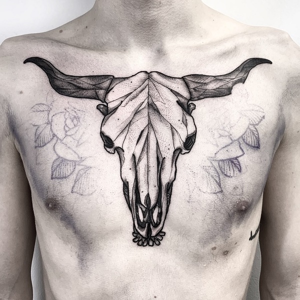 79 Bull Skull Tattoo Designs To Show Your Inner Strength