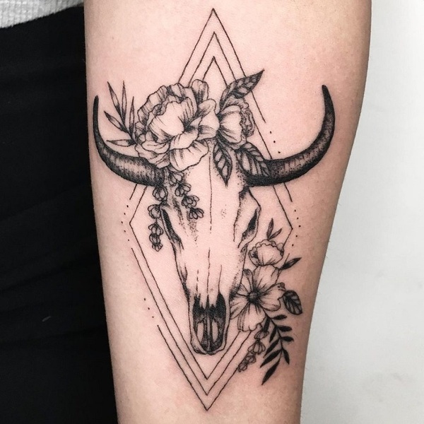 Bull Skull Design Tattoo Meaning  Inspiring Design Ideas  Psycho Tats