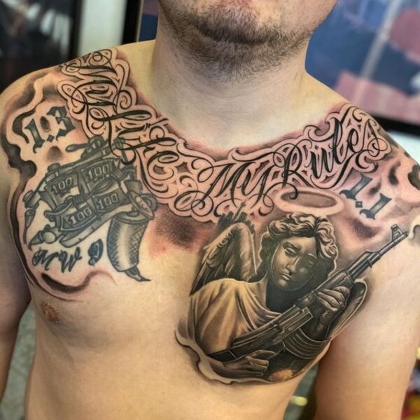 Shia LaBeouf got his whole chest tattooed to better play Cholo gangster  in The Tax Collector  Daily Mail Online