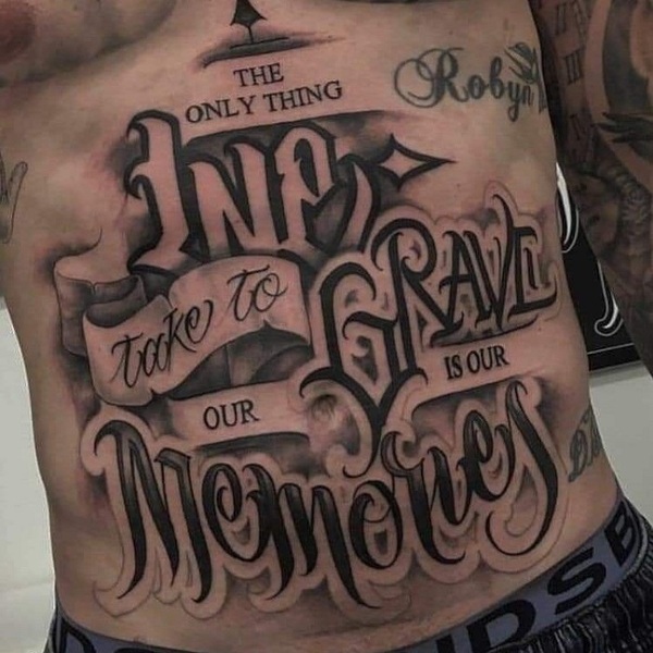 gangster tattoo letter font name