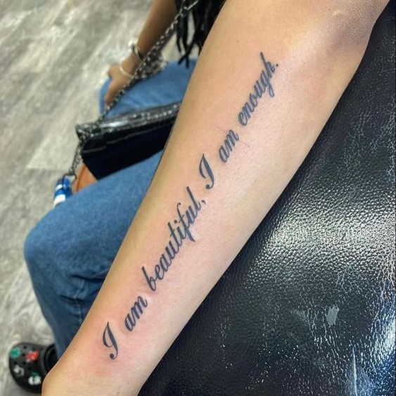 i am enough tattoo on neckTikTok Search