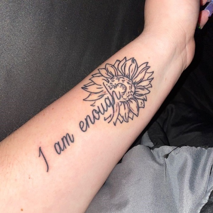 I Am Enough Tattoo Design | Lettering tattoo template