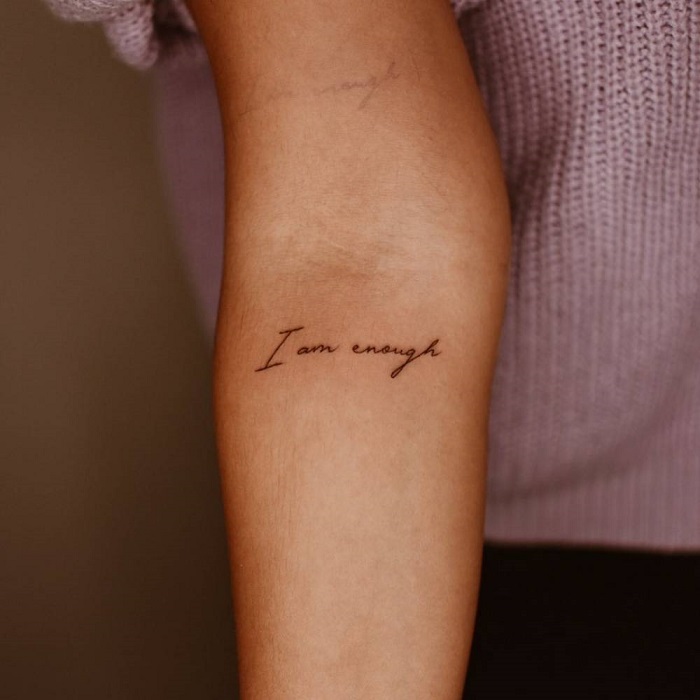 You are enough inner arm tattoo  Love tattoos Tattoo quotes Geometric  tattoo