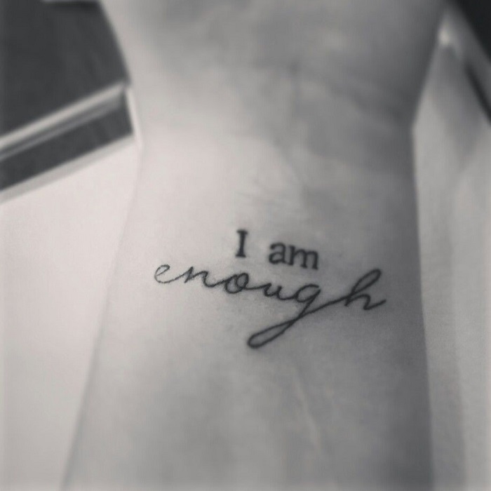 i am enough tattoo  Google Search  Feminist tattoo Tattoos Literary  tattoos