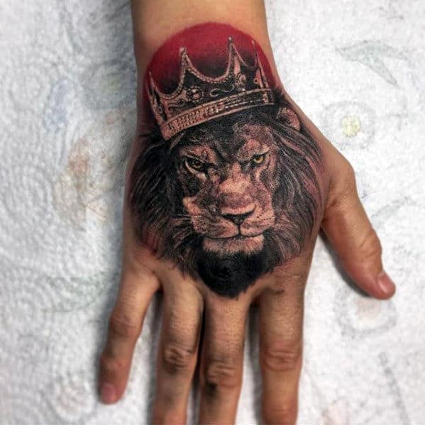 Lion Hand Tattoo Ideas 17