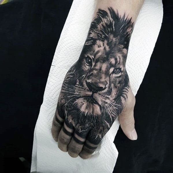 Lion Hand Tattoo Ideas 20
