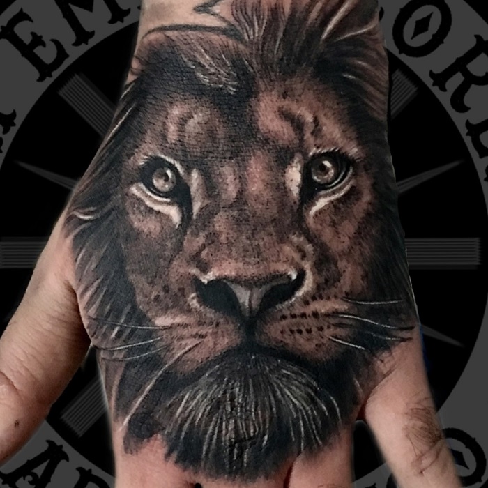 Lion Hand Tattoo Ideas 24
