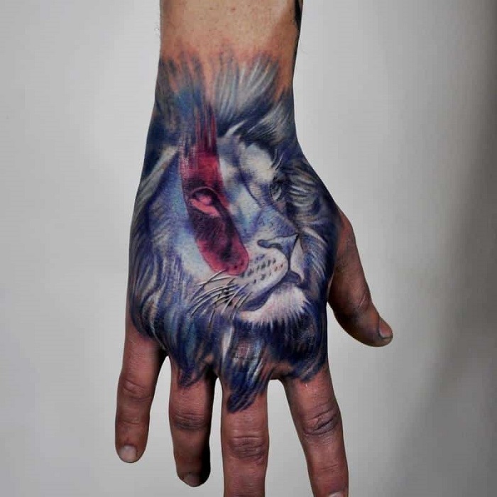 Lion Hand Tattoo Ideas 25