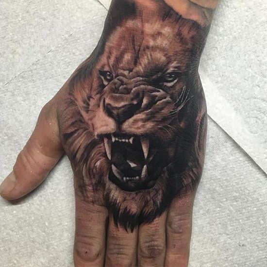 Lion Hand Tattoo Ideas 26