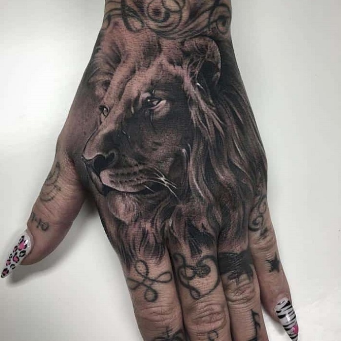 Lion Hand Tattoo Ideas 36