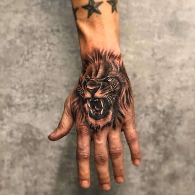 Lion Hand Tattoo Ideas 9