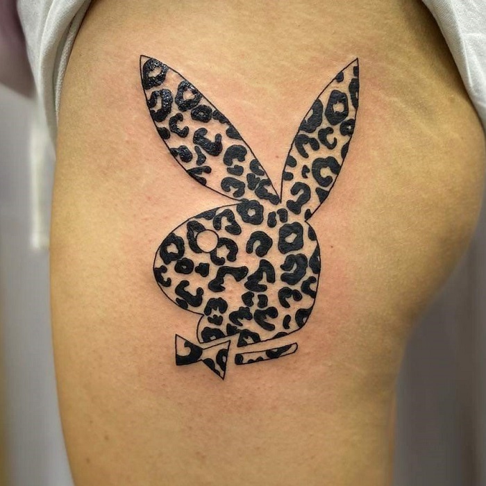 Luis Vuitton playboy bunny tattoo with initials H.C.M. 🐰