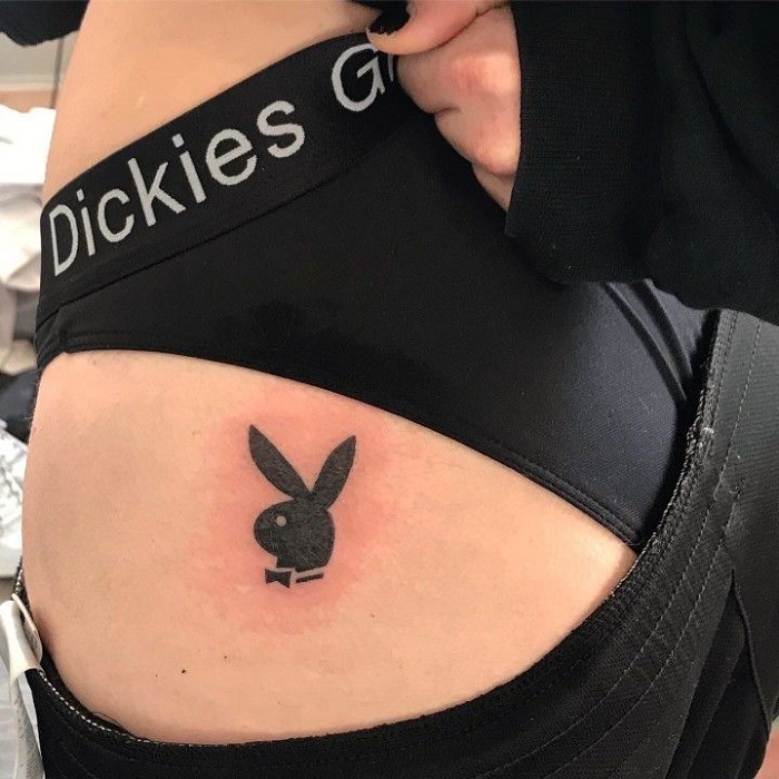 Luis Vuitton playboy bunny tattoo with initials H.C.M. 🐰