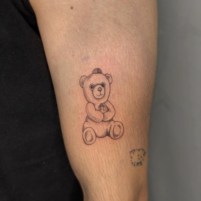 16 Cute  Cuddly Teddy Bear Tattoos And Meanings  TattoosWin