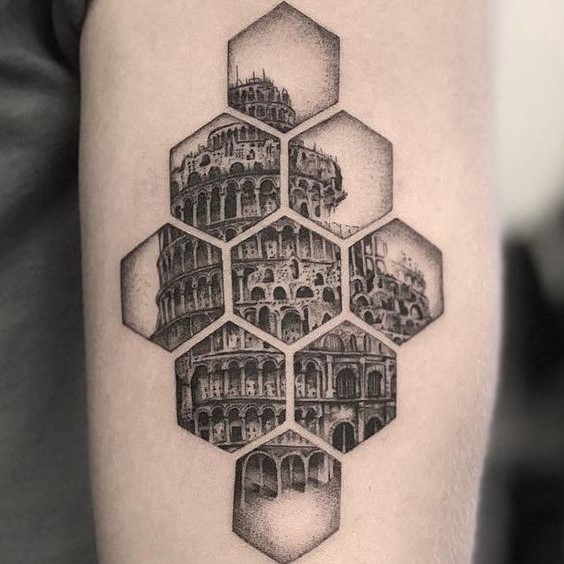 Honeycomb geometric design🔥💯🐝 #tattoo #tattoos #tattooart #tattooa... |  TikTok