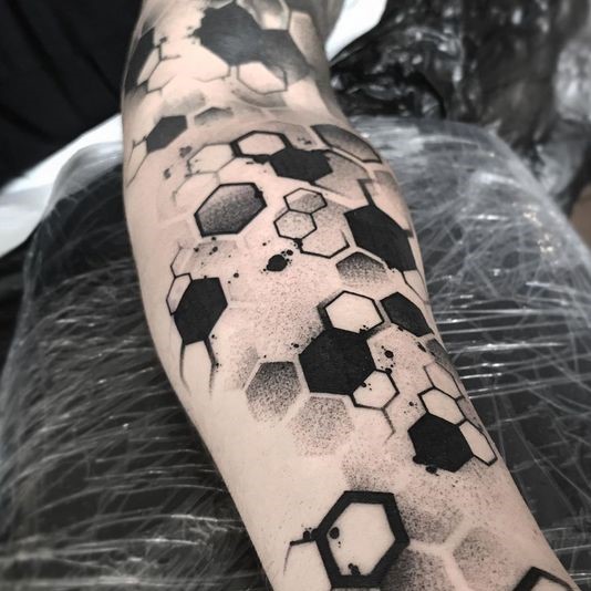 Bee Honeycomb Tattoo Design