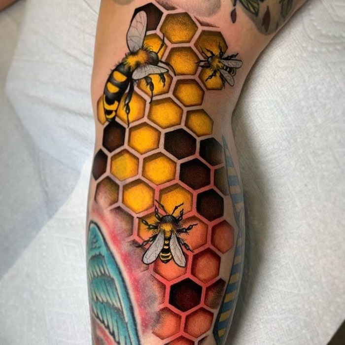 Honeycomb tattoo idea | TattoosAI