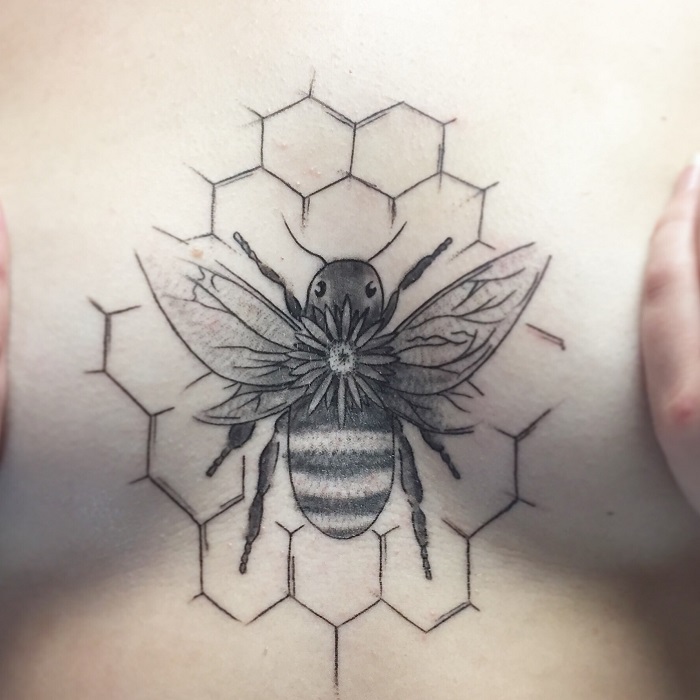 Geometric honeycomb by Hans Serpa at SLC Ink in Salt Lake City, UT : r/ tattoos