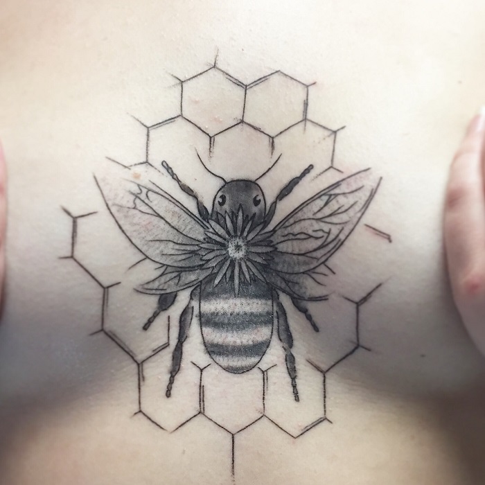 60 Cute Honey Bee Tattoo Designs in 2022 for Women and Men