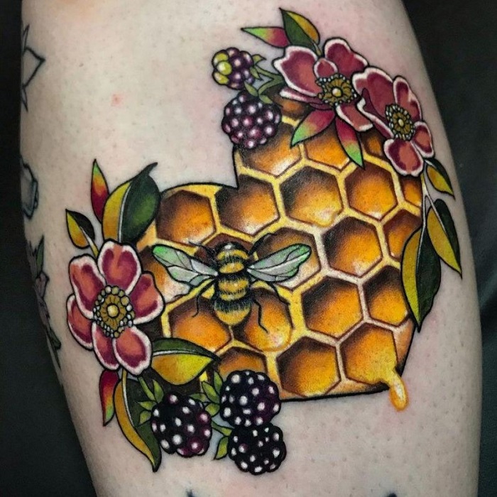 Origin Arts on X bexbocreep added some honeycomb geometric elements to  her clients existing calf piece mandalas tattooed elsewhere more to come  with this piece  originarts loughborough geometrictattoo freshtattoo  honeycombtattoo dotworktattoo