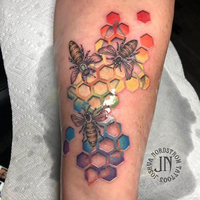 Canadian Ink Studios - Bee Honeycomb tattoo design by Artist AJ Are you  considering a new tattoo? Pm the page or contact the studio to book a free  consultation to review with