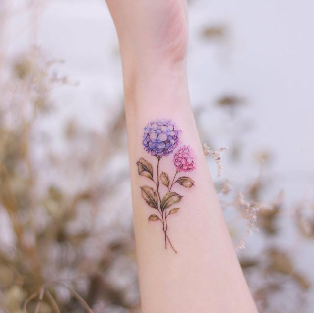 Pretty Hydrangea Flower Tattoo Ideas  Meaning  Tattoo Glee