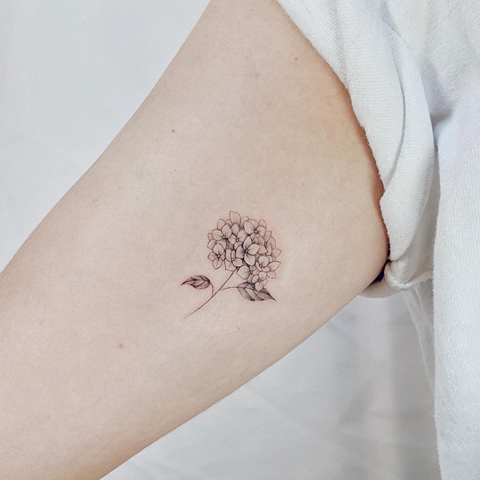 Hydrangea Tattoos A Beauty of Blooms on Your Skin  nenuno creative