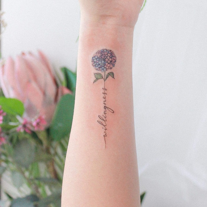 Daily inspiration of minimalist hydrangea tattoos to make your beauty  startling