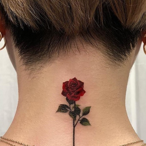  Best Rose Neck Tattoo Ideas 