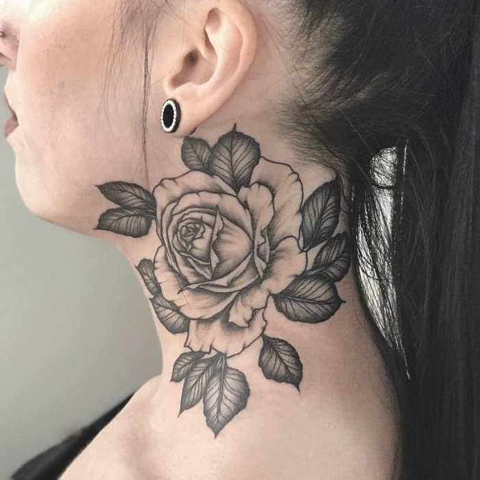  Best Rose Neck Tattoo Ideas 