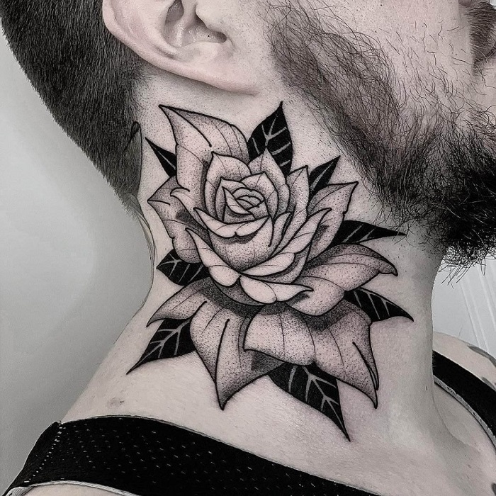  Best Rose Neck Tattoo Ideas 