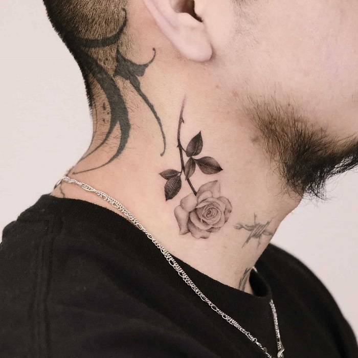  Best Rose Neck Tattoo Ideas 