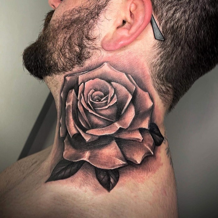  Best Rose Neck Tattoo Ideas 