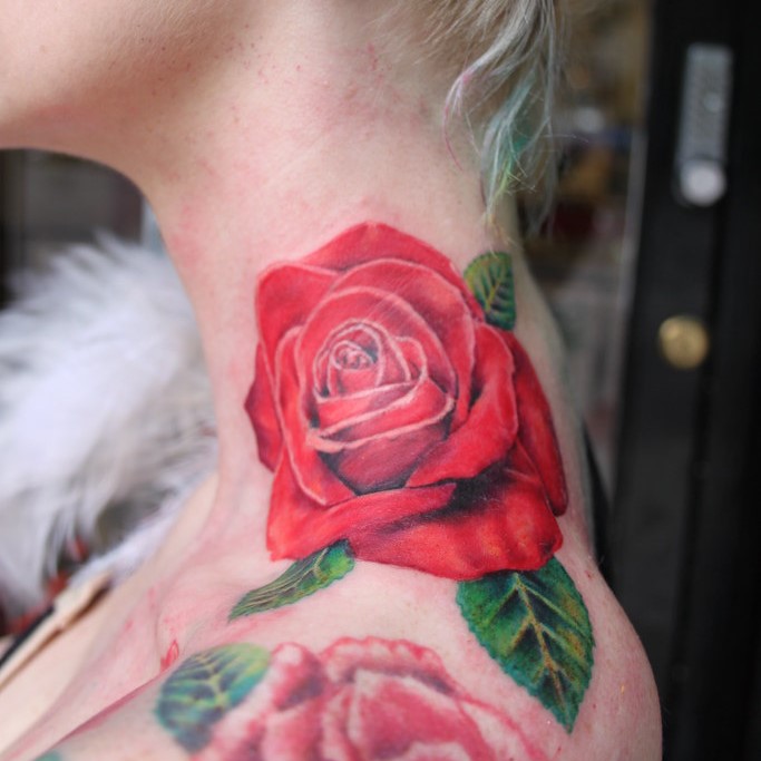  Best Rose Neck Tattoo Ideas 