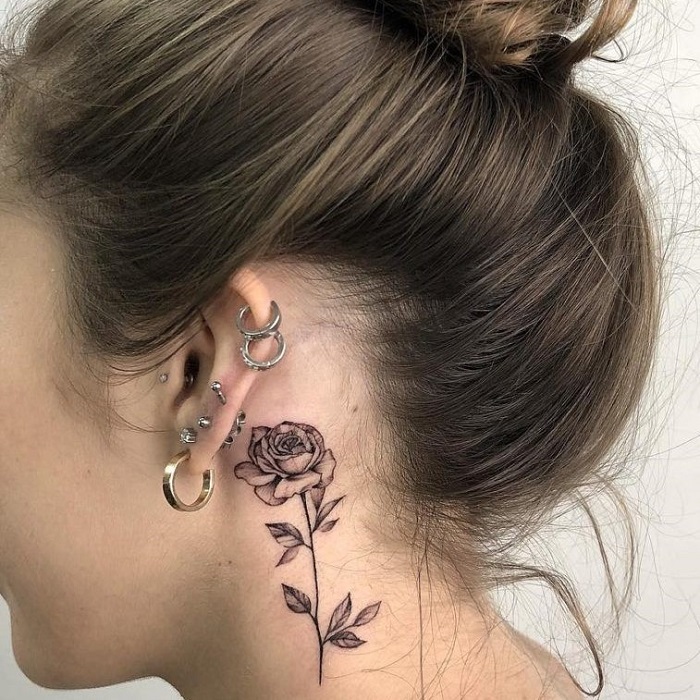 rose tattoo on neck  Tattoo Ink Master