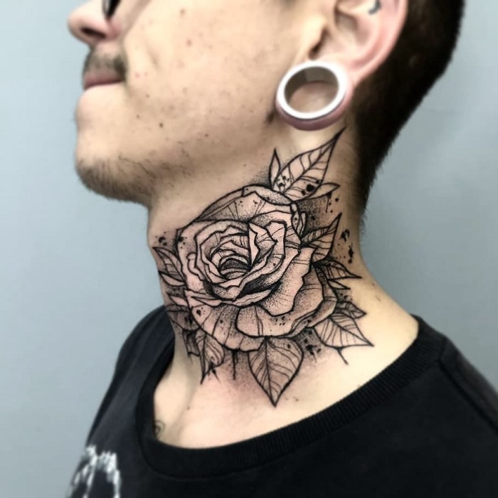  Best Rose Neck Tattoo Ideas 