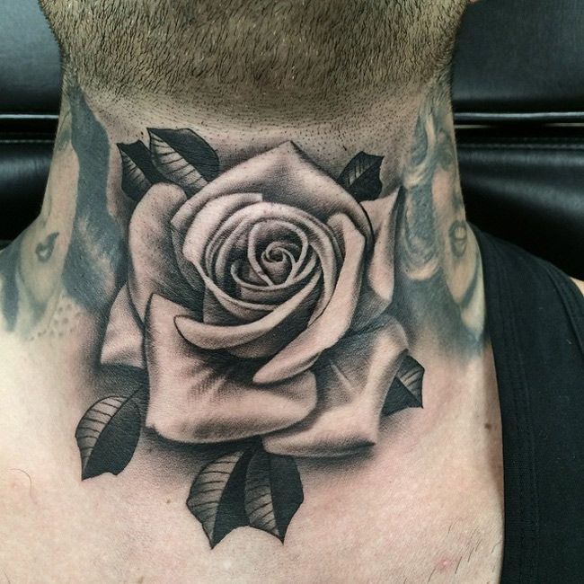  Best Rose Neck Tattoo Ideas 