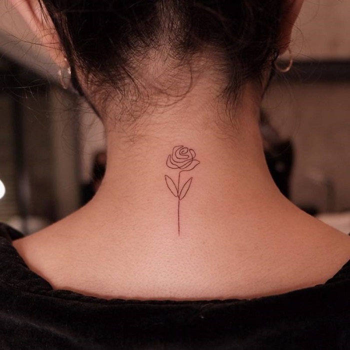 lotus flower tattoo on back of neck｜TikTok Search
