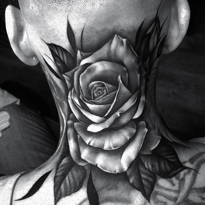  Best Rose Neck Tattoo Ideas 